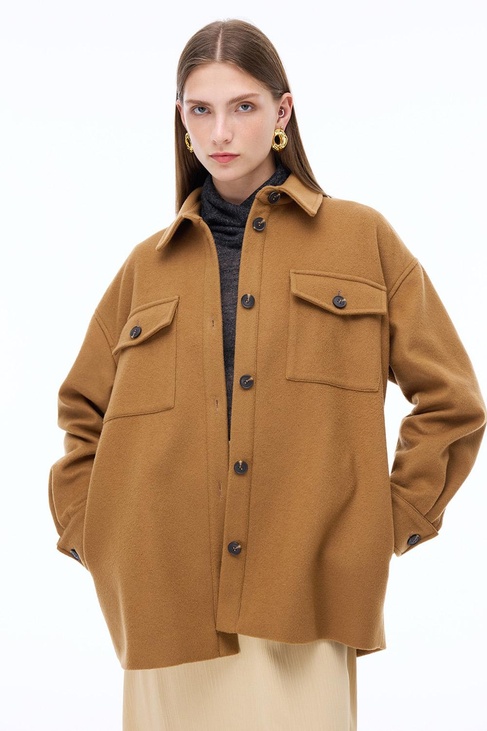  Angels Regular Fit Standart Boy Düşük Kollu Gömlek Yaka Devetuyu Mont