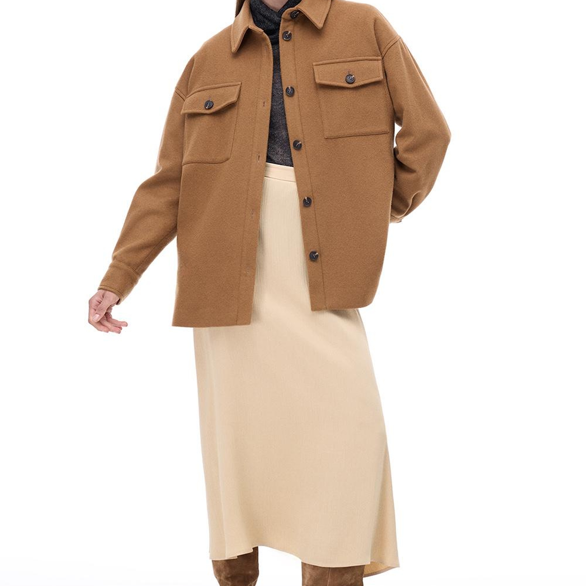 Angels Regular Fit Standart Boy Düşük Kollu Gömlek Yaka Devetuyu Mont