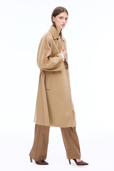  Candys Regular Fit Diz Altı Yarasa Kol Ceket Yaka Devetuyu Kaban