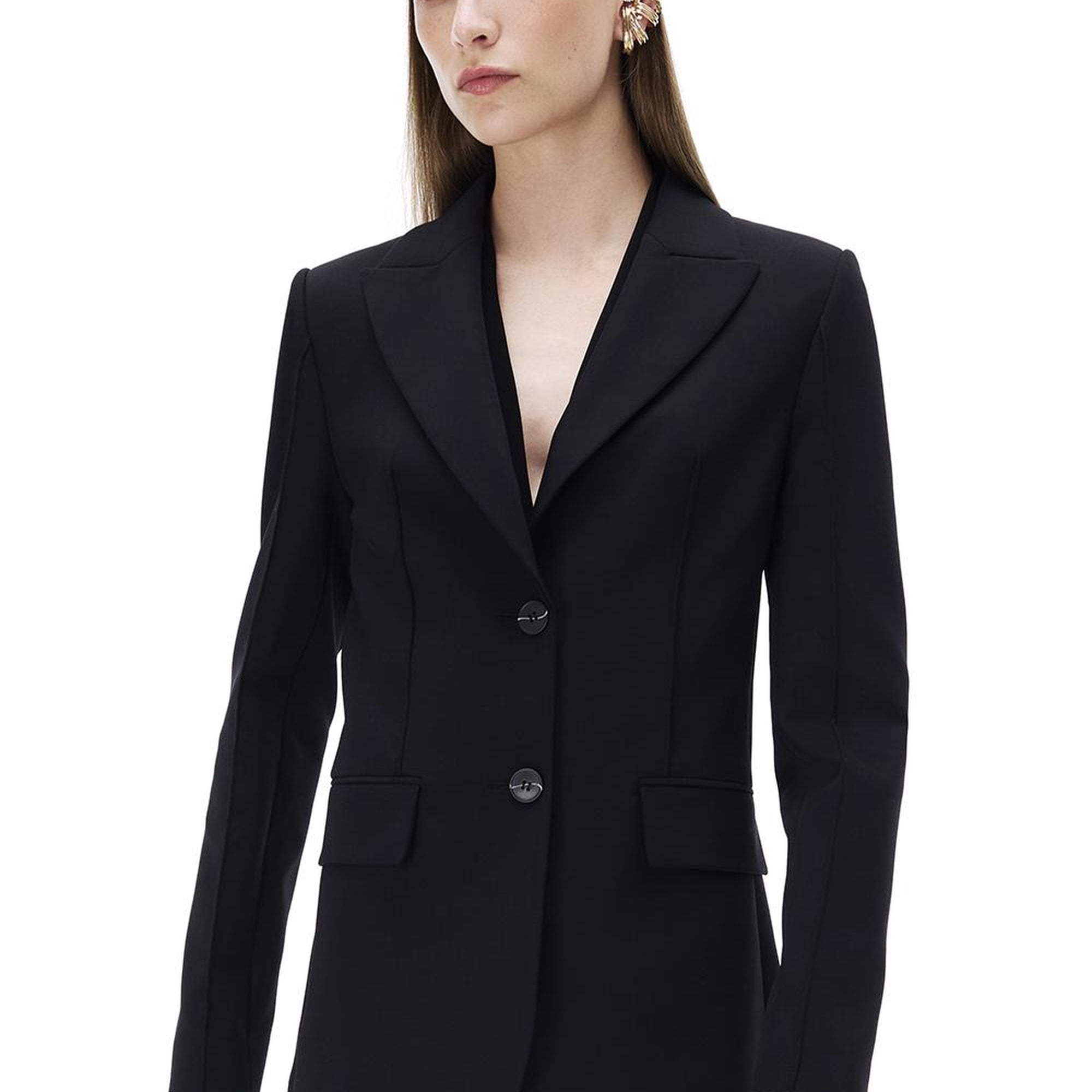 Animas Regular Fit Standart Boy Takma Kol Erkek Yaka Siyah Ceket