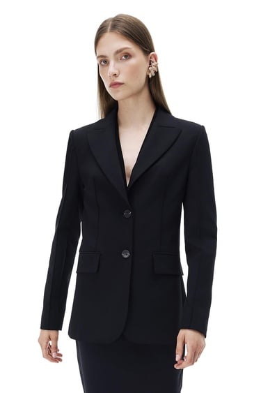  Animas Regular Fit Standart Boy Takma Kol Erkek Yaka Siyah Ceket