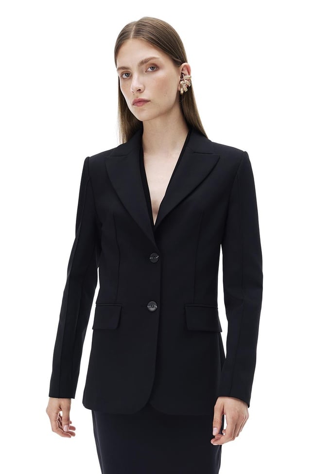  Animas Regular Fit Standart Boy Takma Kol Erkek Yaka Siyah Ceket