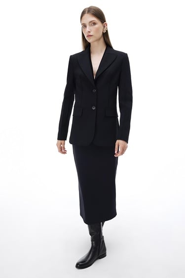  Animas Regular Fit Standart Boy Takma Kol Erkek Yaka Siyah Ceket