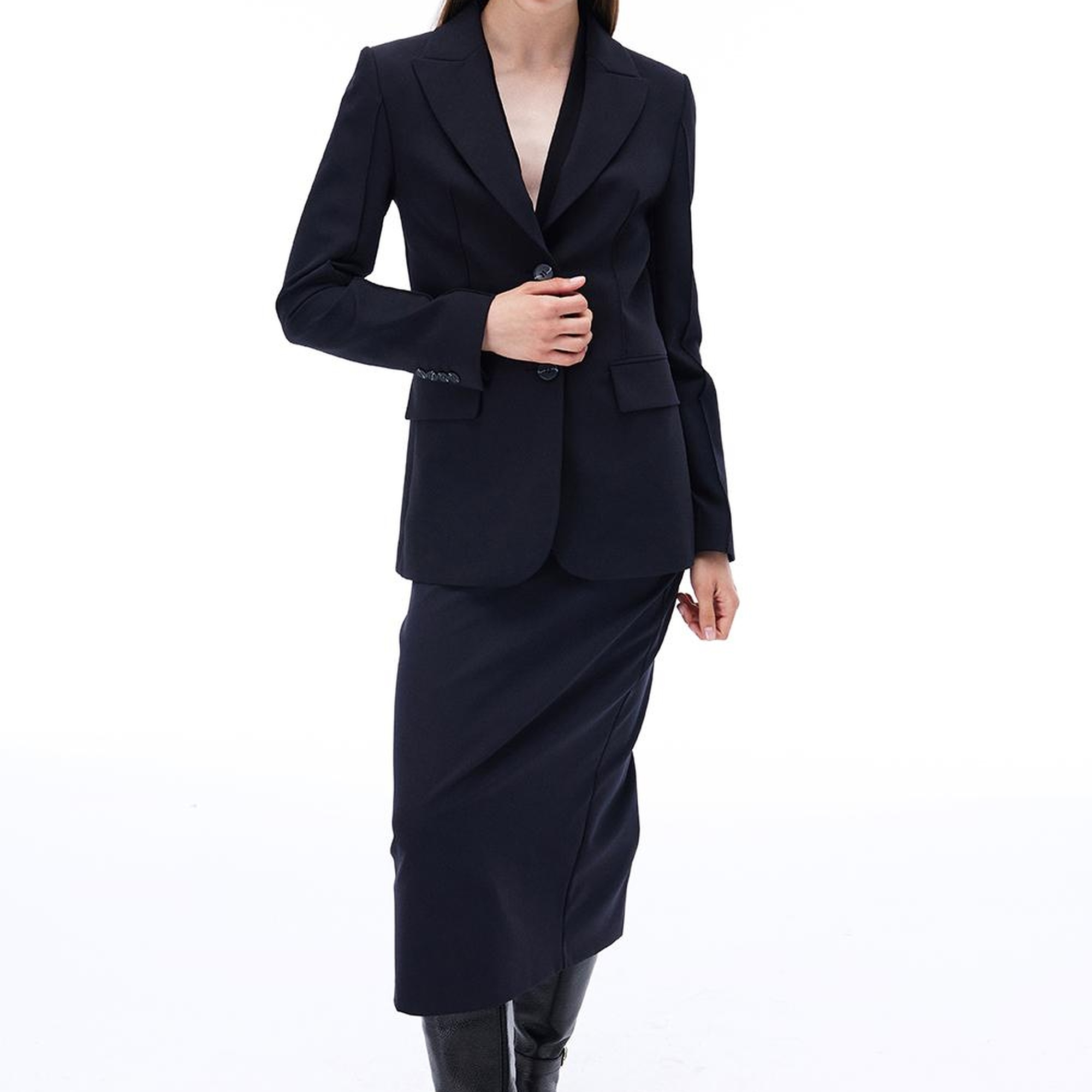 Animas Regular Fit Standart Boy Takma Kol Erkek Yaka Siyah Ceket