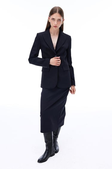  Animas Regular Fit Standart Boy Takma Kol Erkek Yaka Siyah Ceket