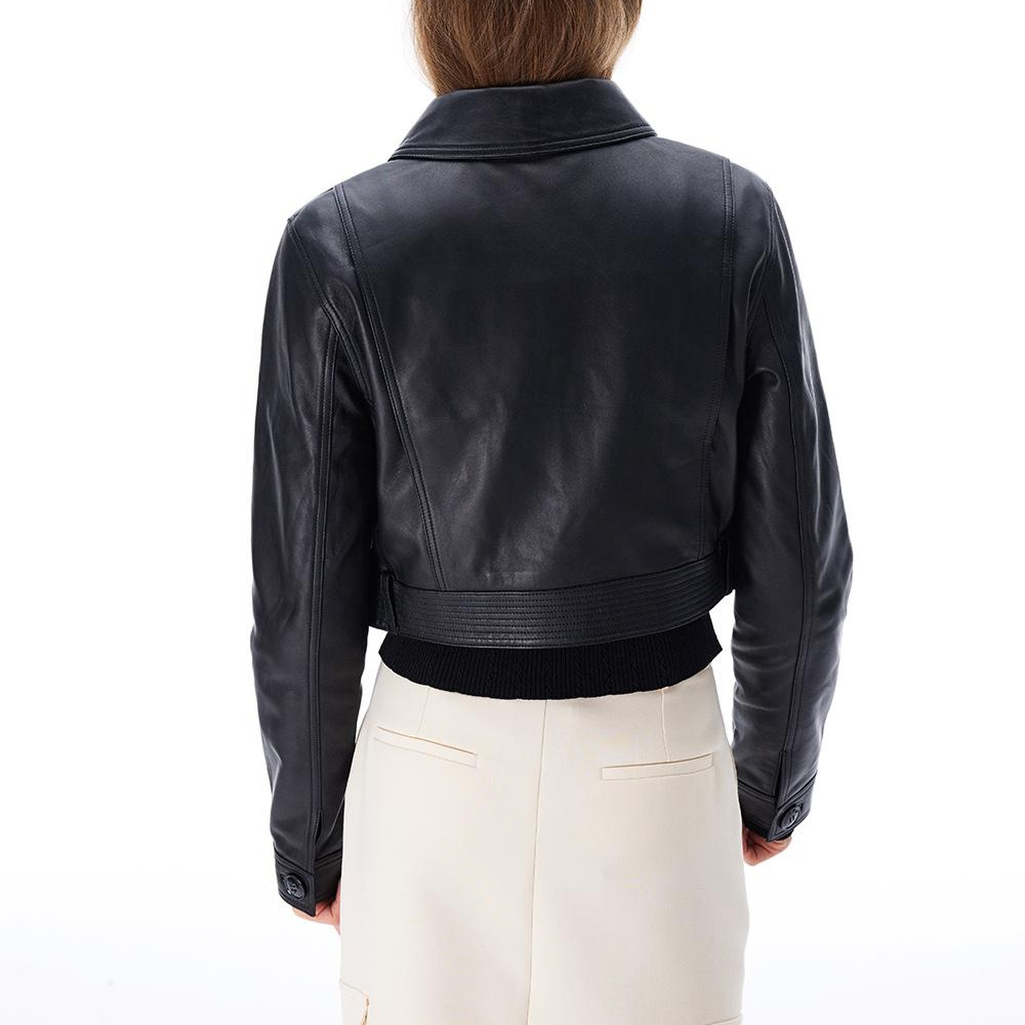 Aurens Slim Fit Kısa Boy Takma Kol Gömlek Yaka Siyah Ceket