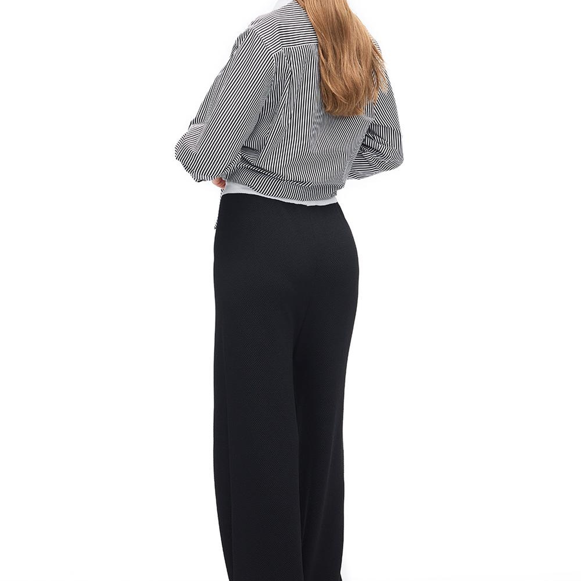 Siyah Beyaz İnnas Rahat Kalıp Uzun Kol Gömlek