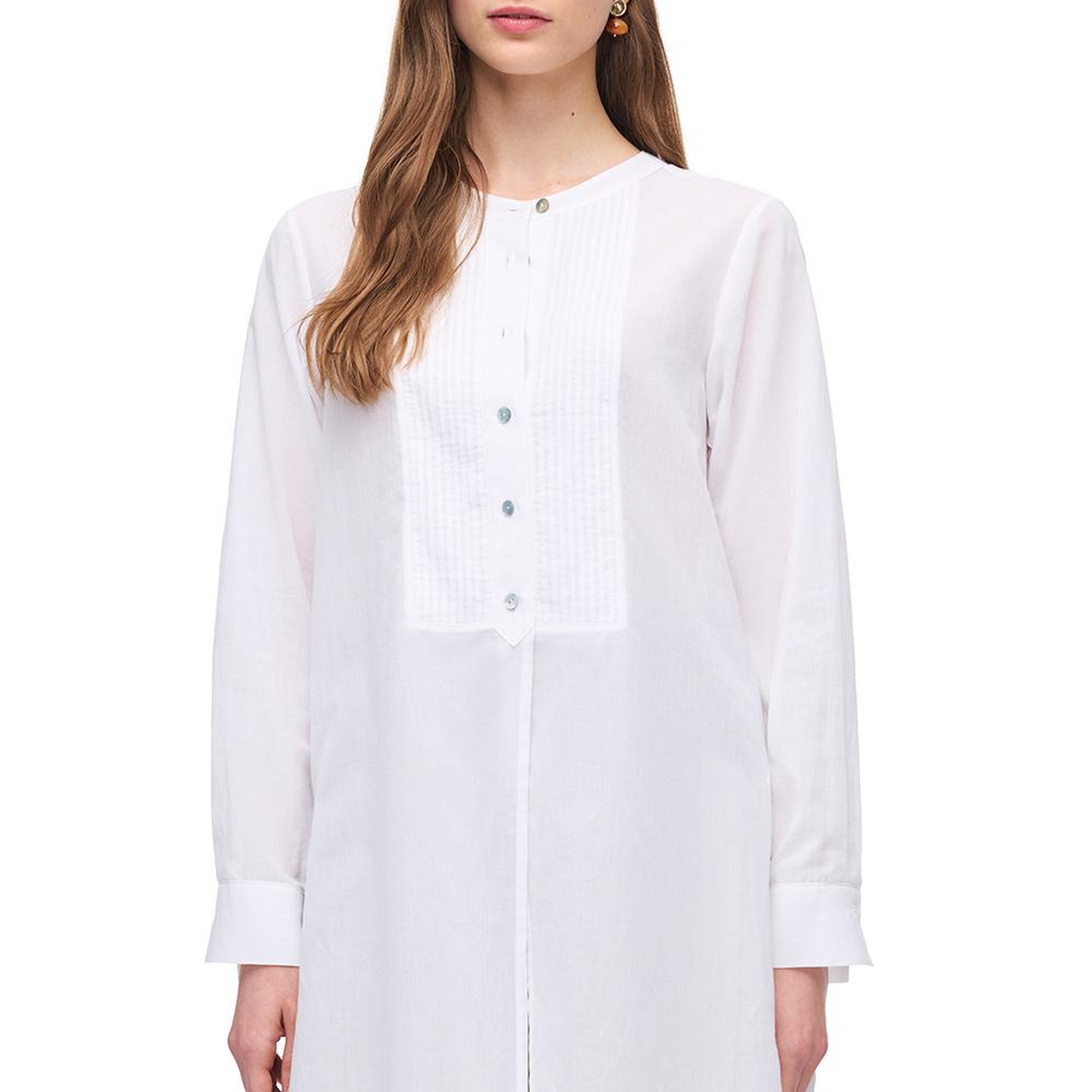 Hakim Yaka Pamuklu Uzun Kollu Gömlek