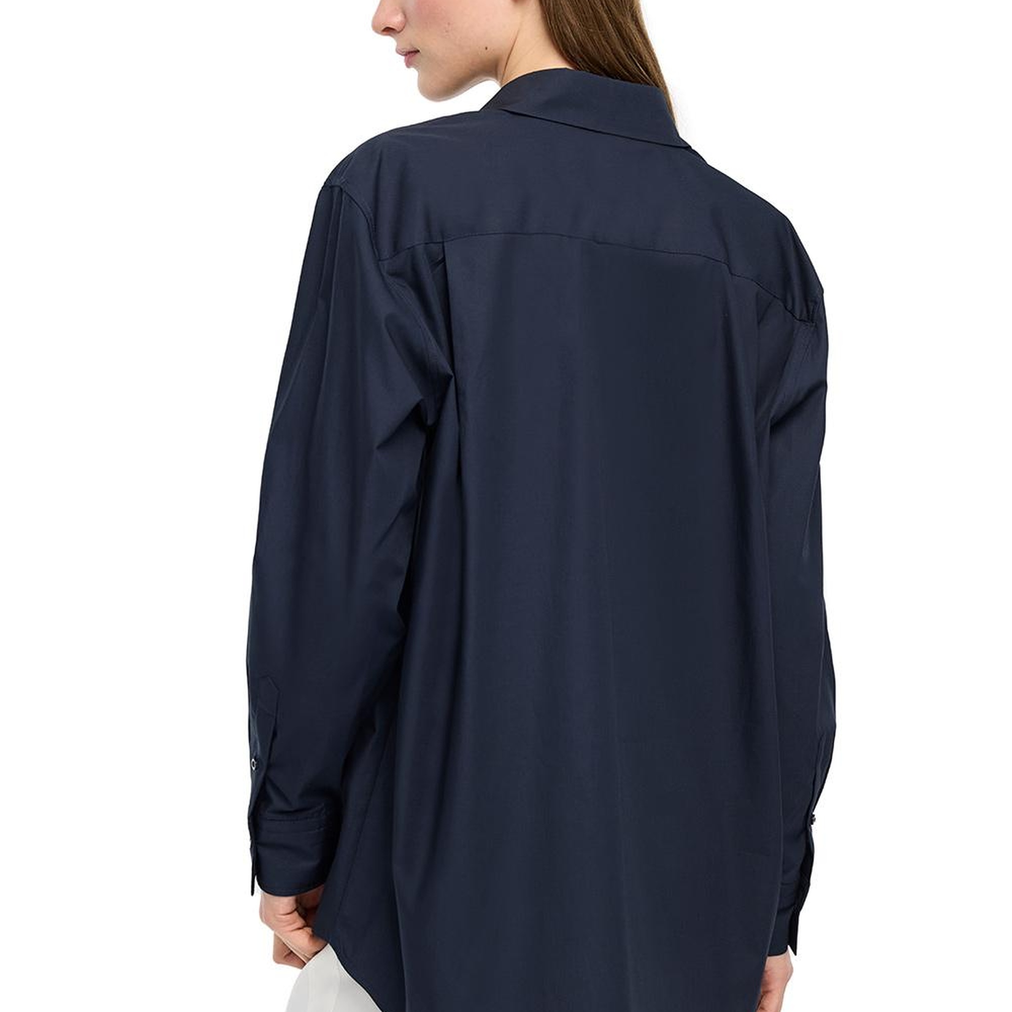 Lacivert Albas Rahat Kalıp Uzun Kol Gömlek