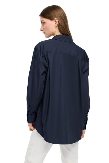  Lacivert Albas Rahat Kalıp Uzun Kol Gömlek