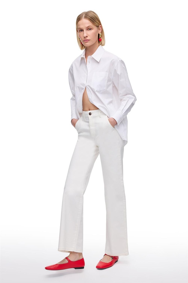  Beyaz Albas Rahat Kalıp Uzun Kol Gömlek