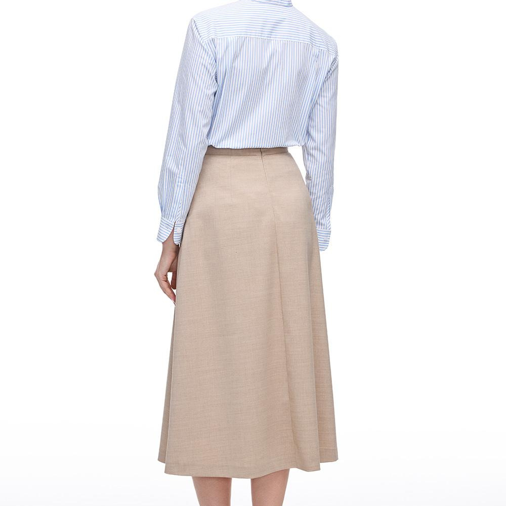 Açık Devetüyü Gemas Regular Fit Yüksek Bel Midi Boy Etek