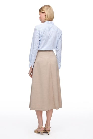  Açık Devetüyü Gemas Regular Fit Yüksek Bel Midi Boy Etek