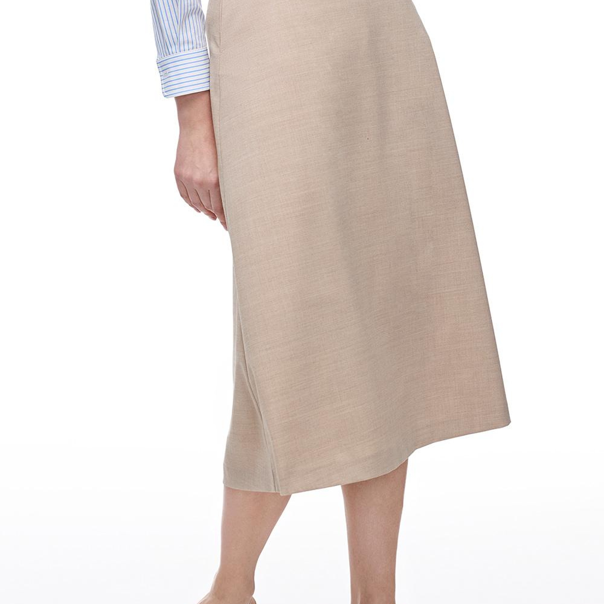 Açık Devetüyü Gemas Regular Fit Yüksek Bel Midi Boy Etek