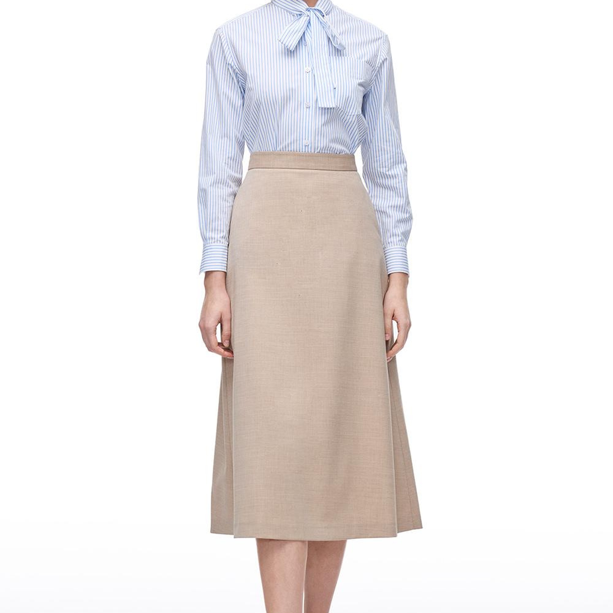 Açık Devetüyü Gemas Regular Fit Yüksek Bel Midi Boy Etek