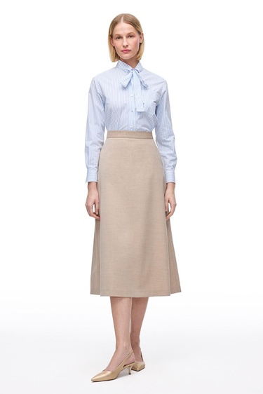  Açık Devetüyü Gemas Regular Fit Yüksek Bel Midi Boy Etek