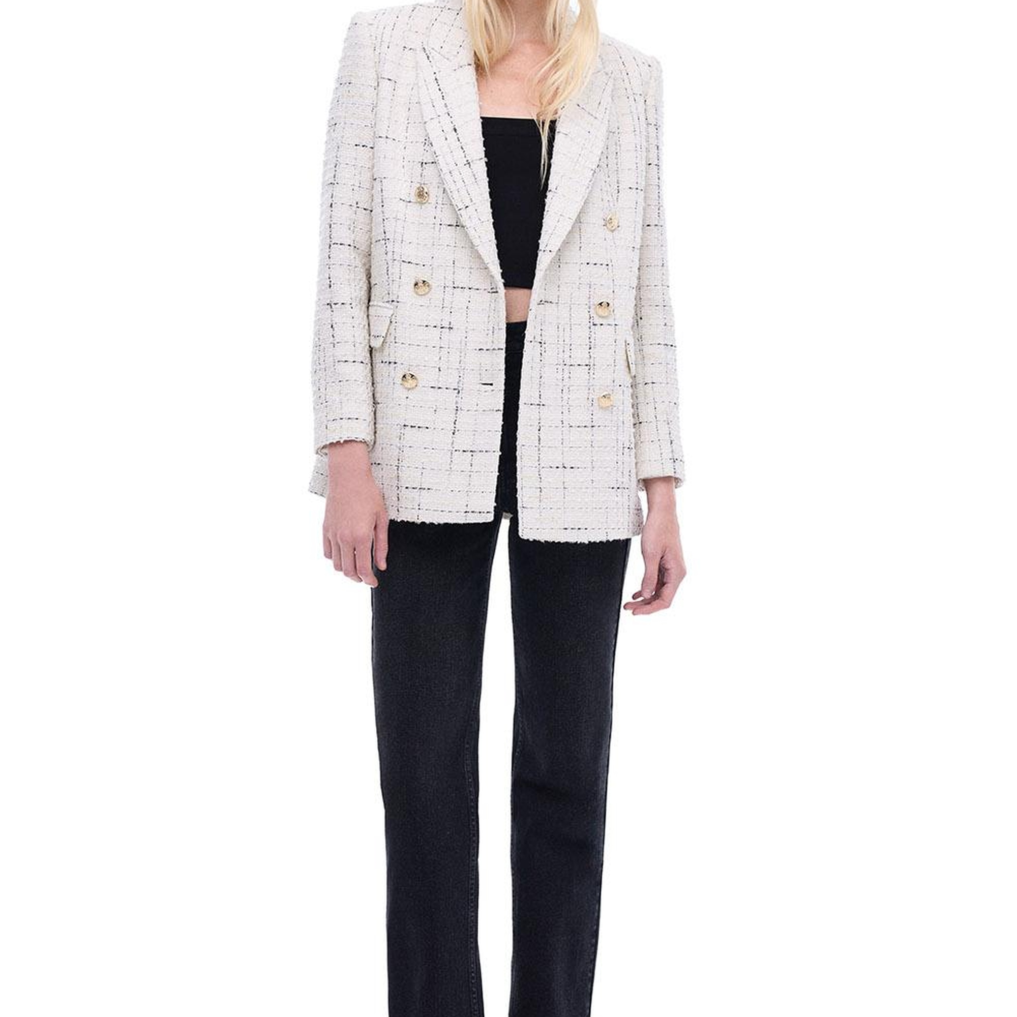 Fancy Regular Fit Standart Boy Takma Kol Ceket Yaka Ekru Renk Kadın Ceket