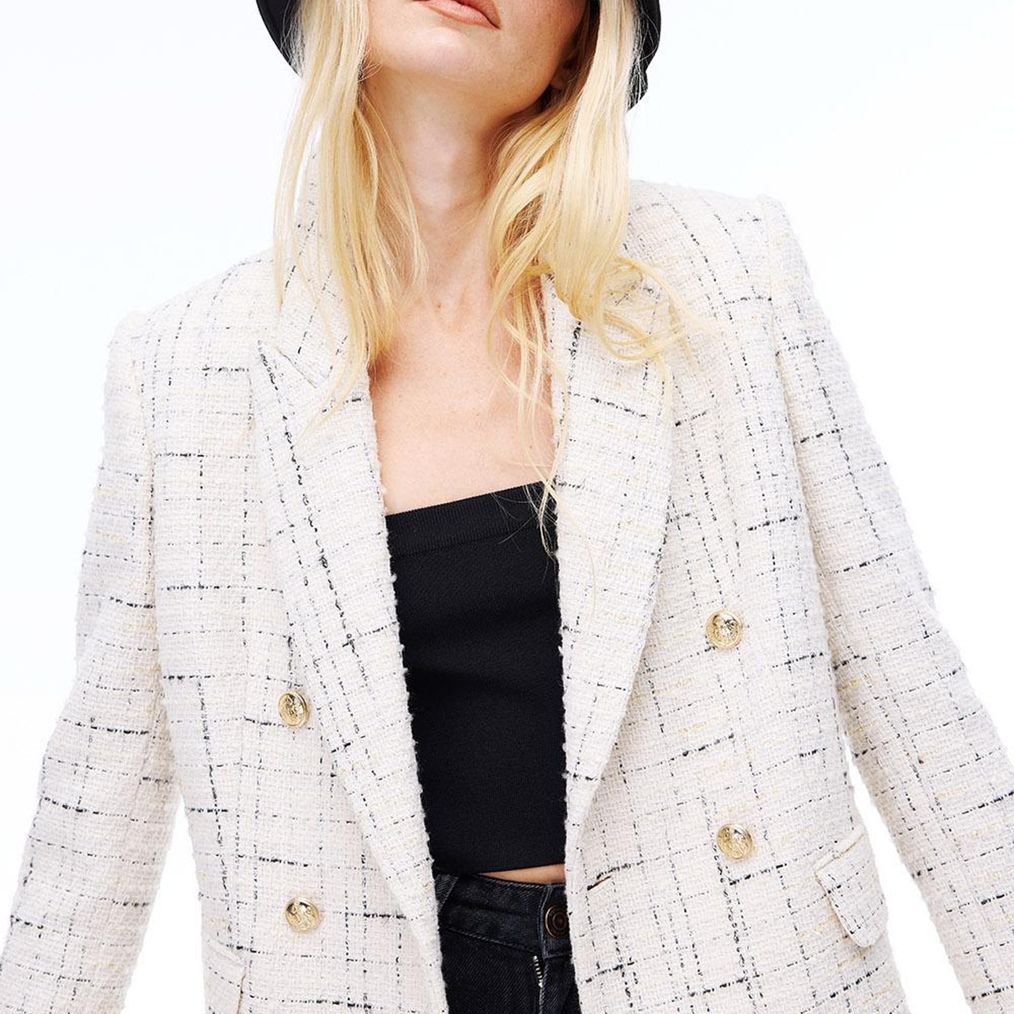 Fancy Regular Fit Standart Boy Takma Kol Ceket Yaka Ekru Renk Kadın Ceket