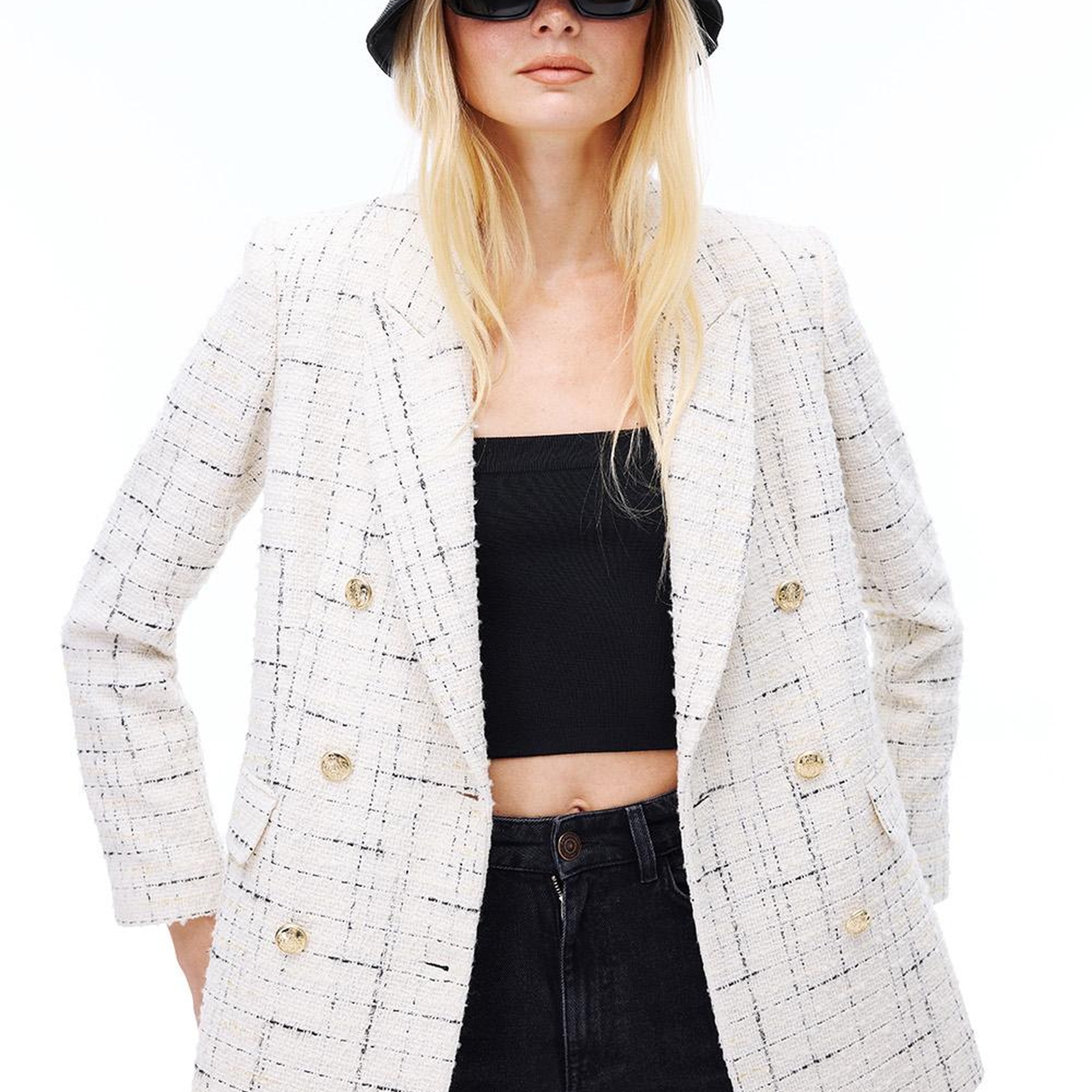 Fancy Regular Fit Standart Boy Takma Kol Ceket Yaka Ekru Renk Kadın Ceket