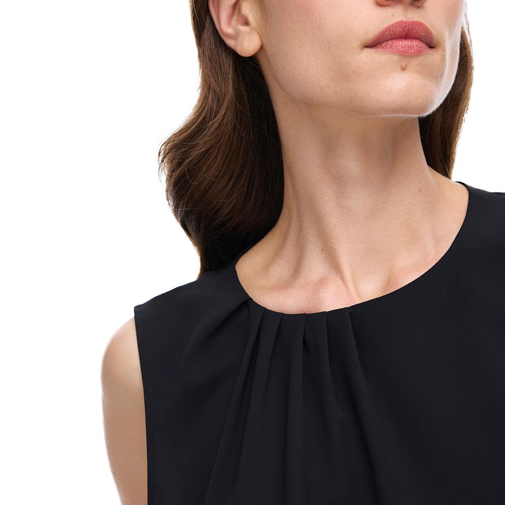 Farewell Regular Fit Standart Boy Sıfır Kol Bisiklet Yaka Siyah Bluz