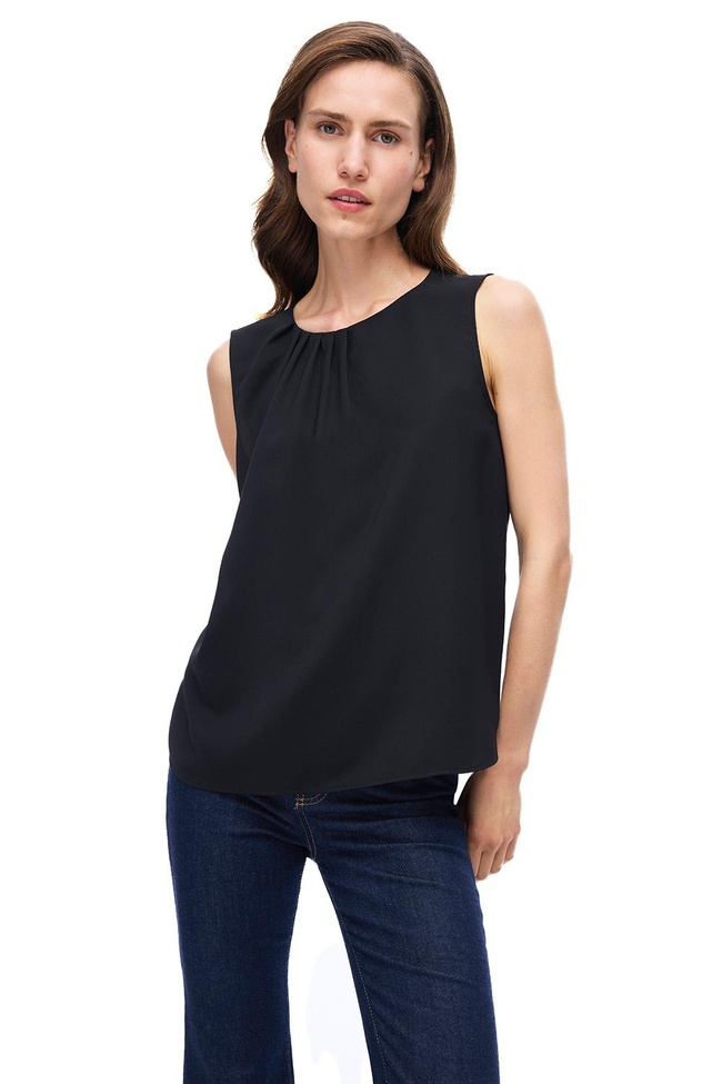  Farewell Regular Fit Standart Boy Sıfır Kol Bisiklet Yaka Siyah Bluz