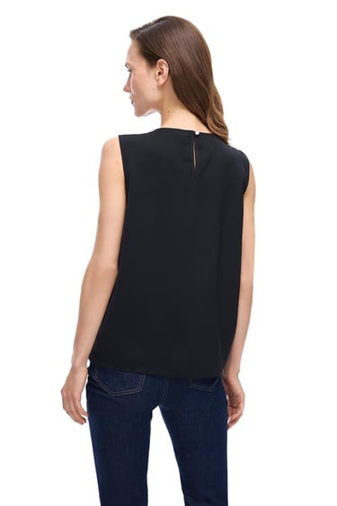  Farewell Regular Fit Standart Boy Sıfır Kol Bisiklet Yaka Siyah Bluz