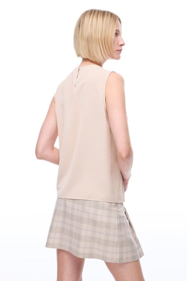  Farewell Regular Fit Standart Boy Sıfır Kol Bisiklet Yaka Nude Bluz