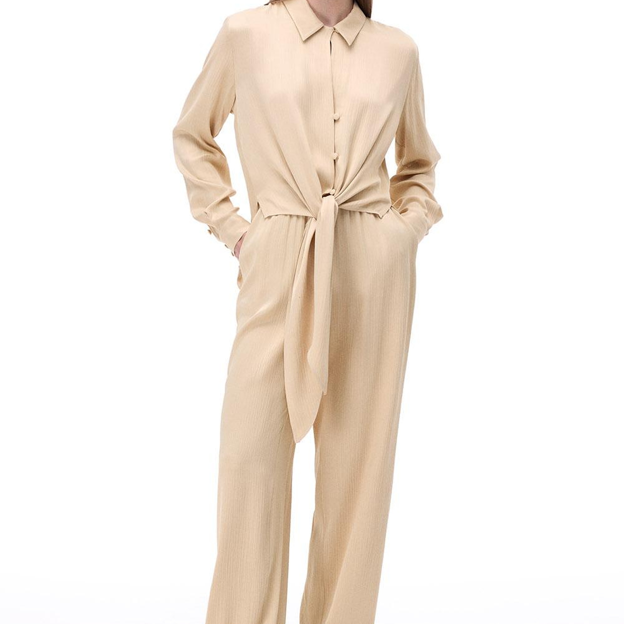 Mudita Geniş Paça Acık deve tuyu Renk Kadın Pantolon