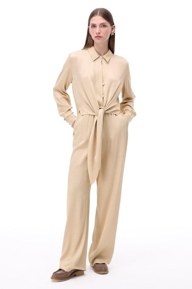  Mudita Geniş Paça Acık deve tuyu Renk Kadın Pantolon