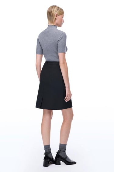  Morningstar Slim Fit Diz Üstü Siyah Etek