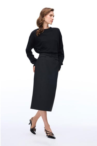  Morningstar Regular Fit Midi Boy Siyah Etek