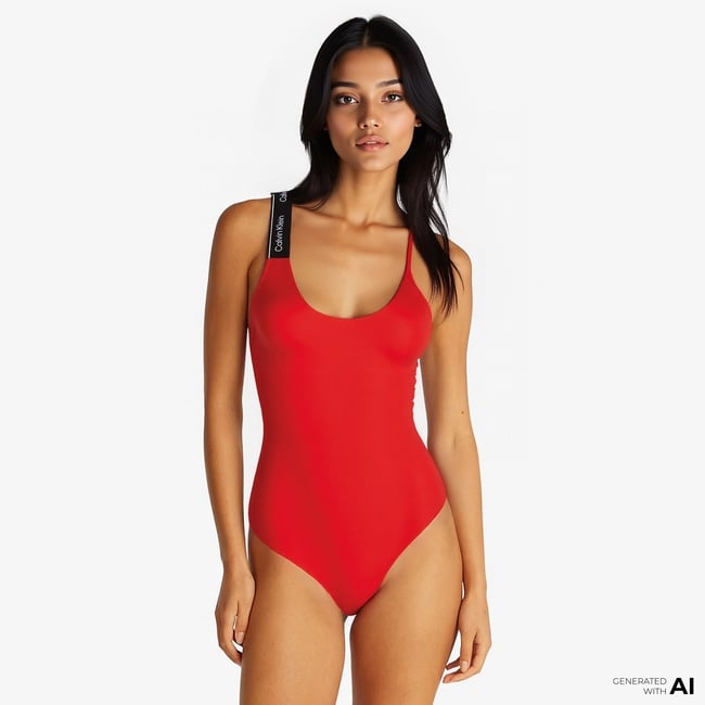  Calvin Klein Meta Legacy Kadın Kırmızı Mayo