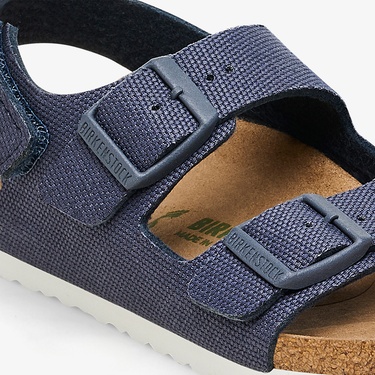  Birkenstock Milano Tex Canvas Vegan Bebek Lacivert Sandalet