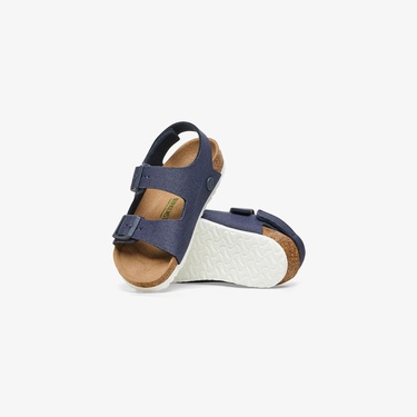  Birkenstock Milano Tex Canvas Vegan Bebek Lacivert Sandalet