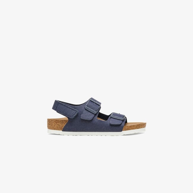  Birkenstock Milano Tex Canvas Vegan Bebek Lacivert Sandalet