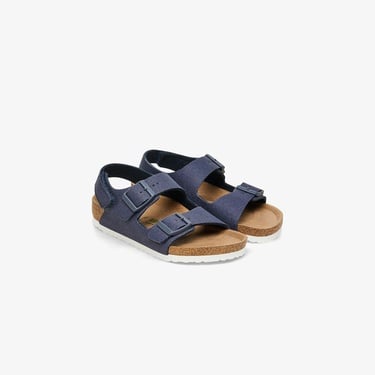  Birkenstock Milano Tex Canvas Vegan Bebek Lacivert Sandalet