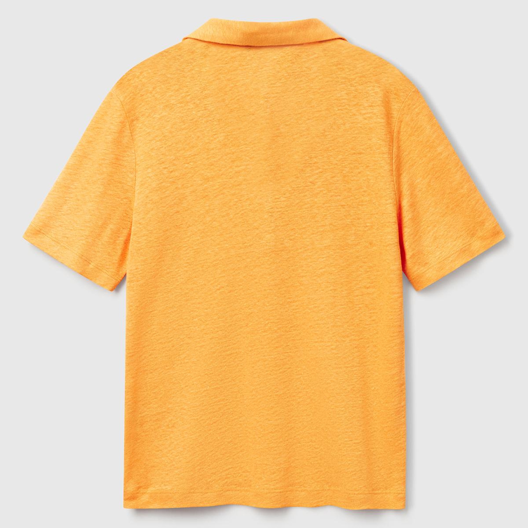 Kadın Sarı %100 Keten Polo Yaka T-Shirt