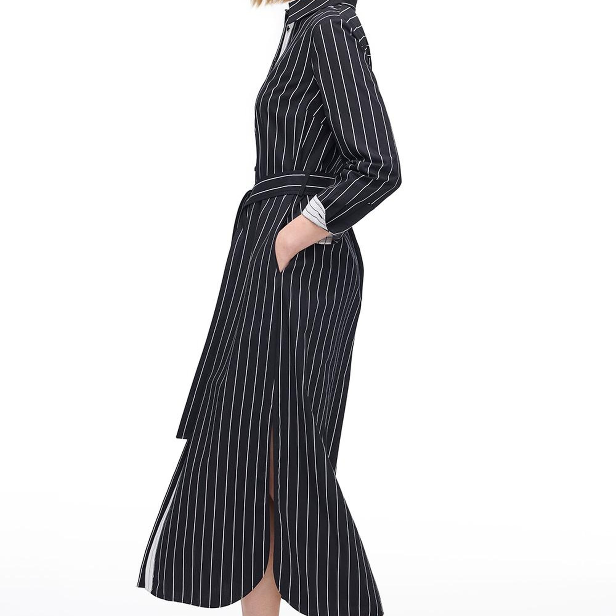 Siyah Toris Rahat Kalıp Diz Boy Elbise