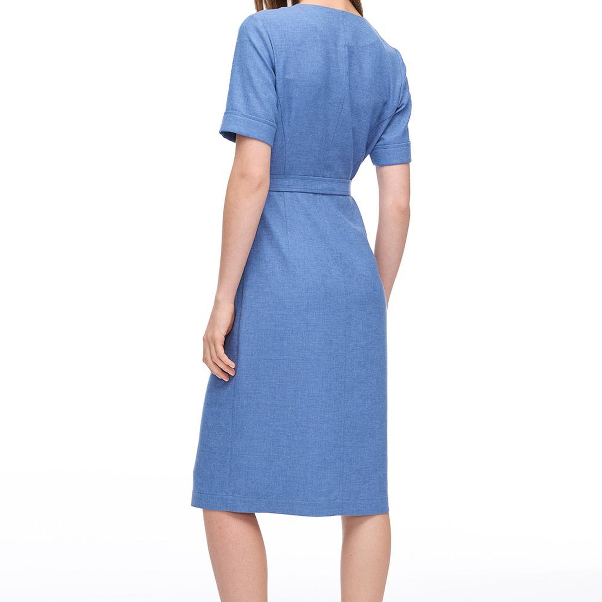 Mavi Torp Regular Fit Diz Altı Elbise