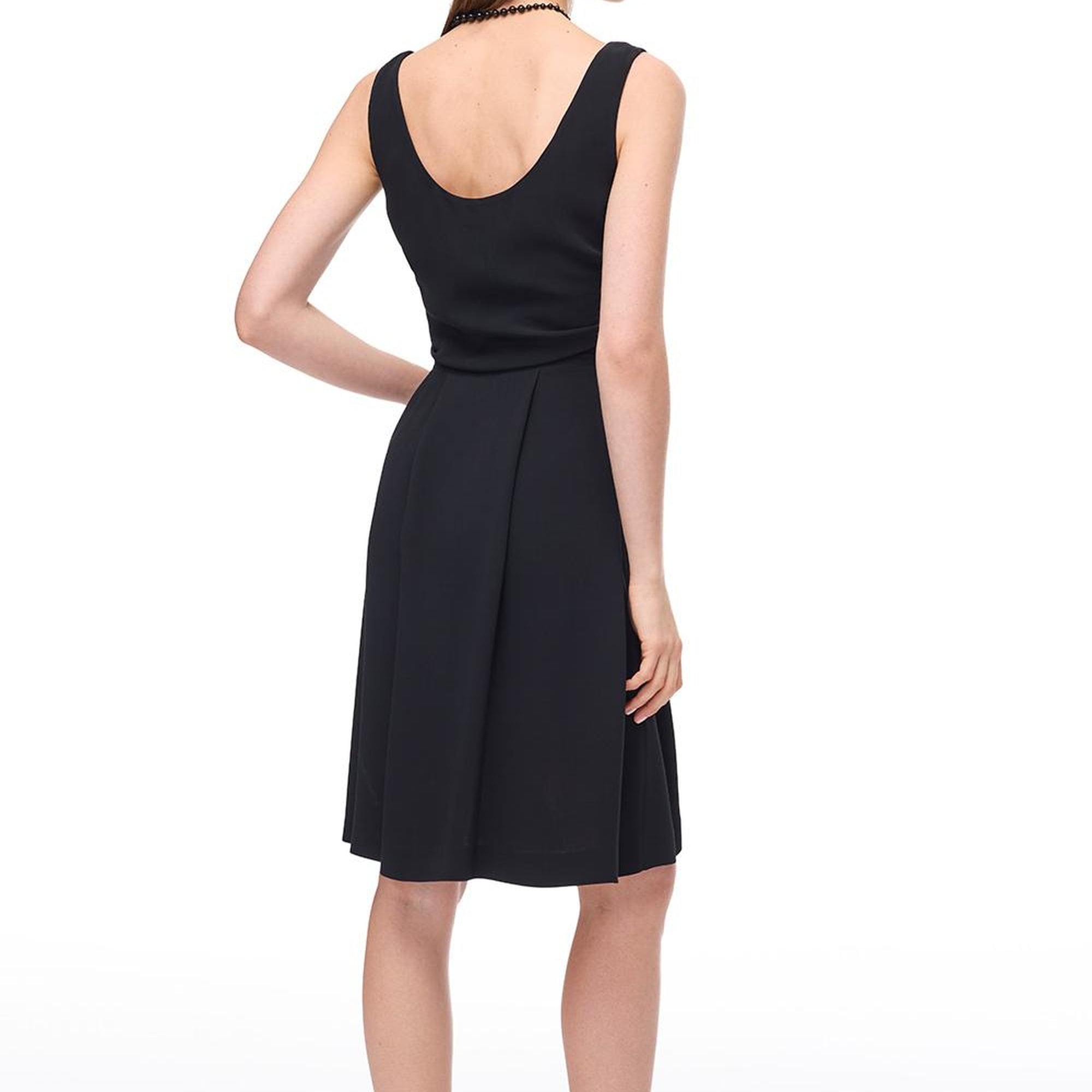 Siyah Echos Regular Fit Diz Boy Elbise