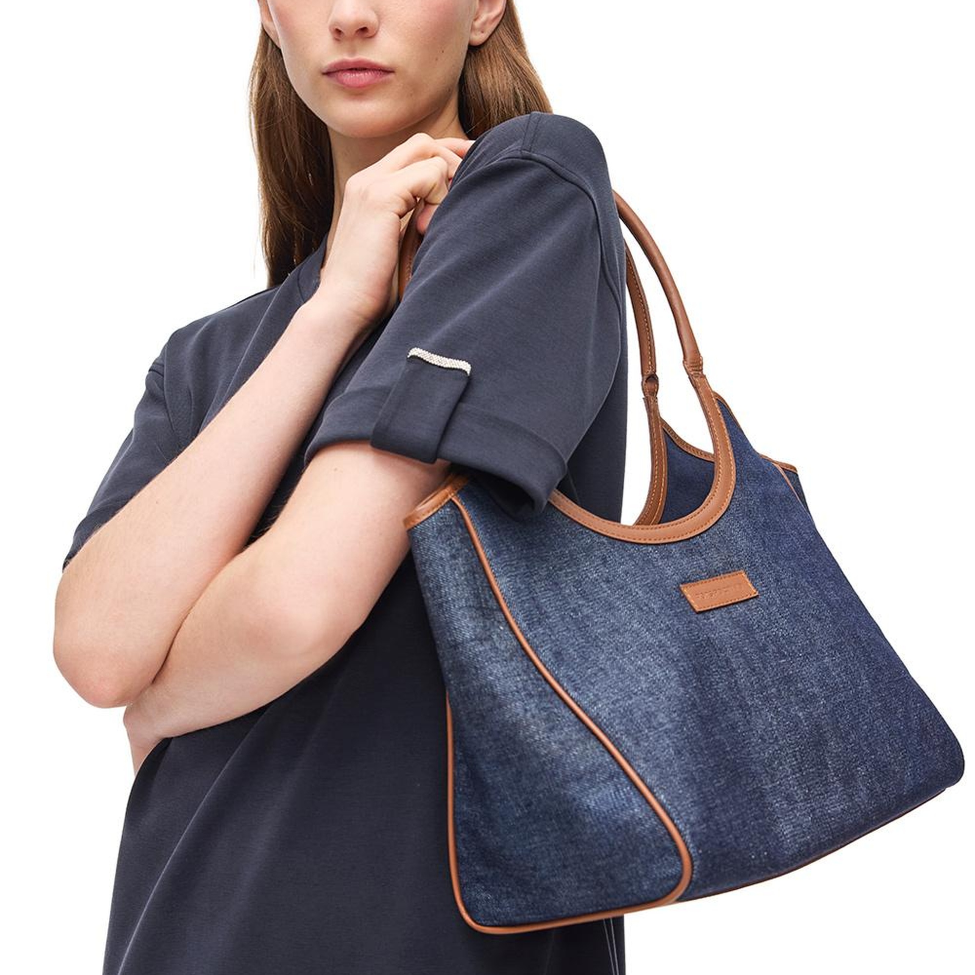 Siyah Elkes Rahat Kalıp Düz Diz Üstü Elbise