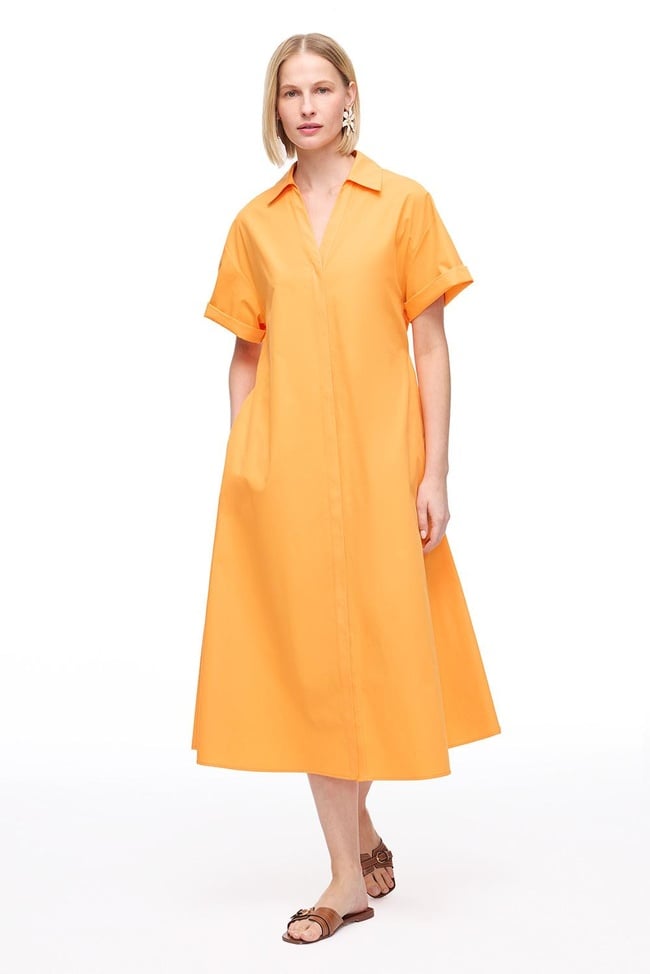  Turuncu Albas Regular Fit Diz Altı Elbise