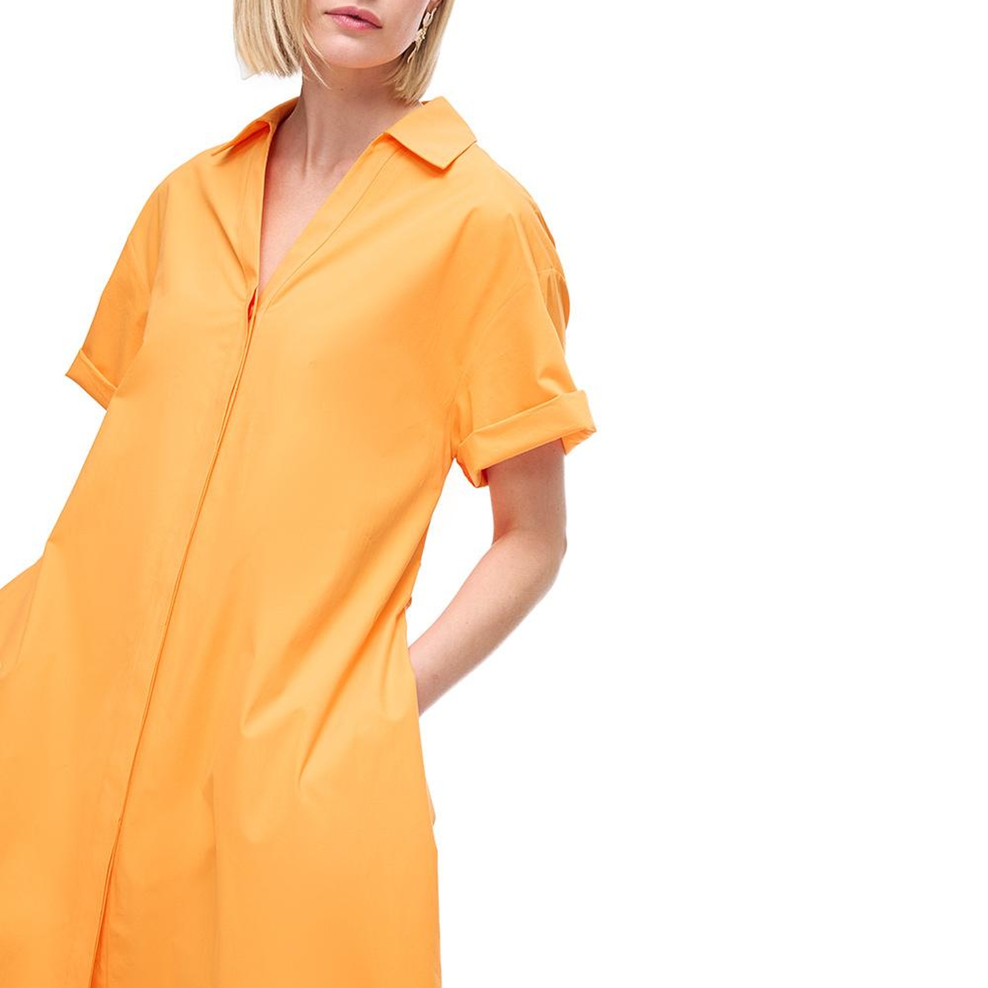 Turuncu Albas Regular Fit Diz Altı Elbise