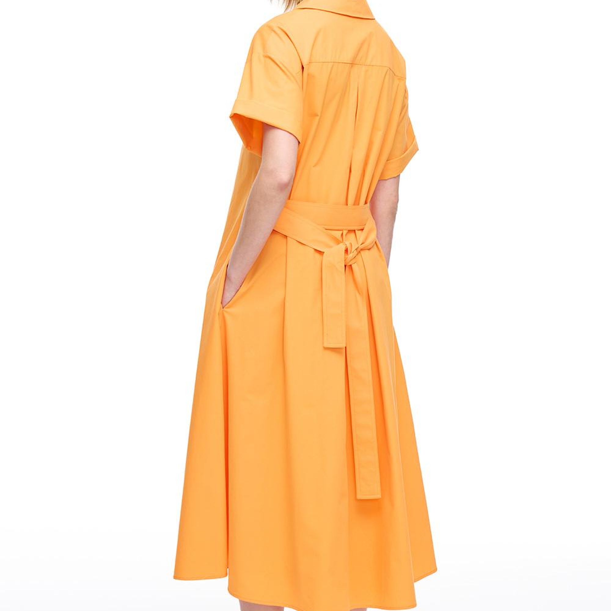 Turuncu Albas Regular Fit Diz Altı Elbise