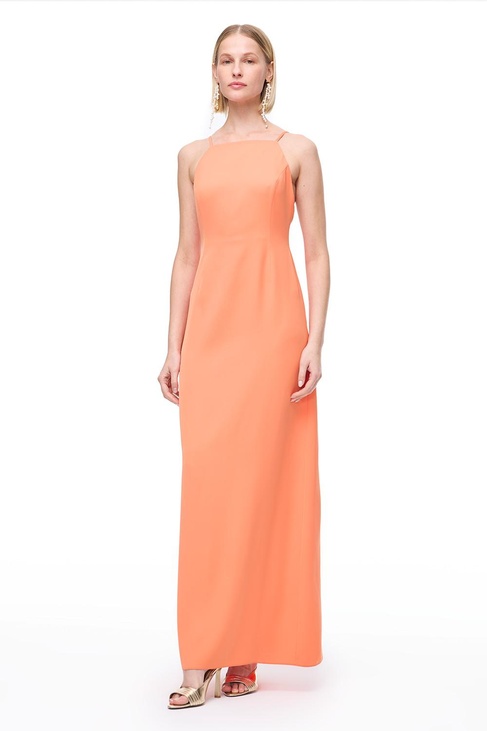  Turuncu Renos Regular Fit Uzun Boy Elbise