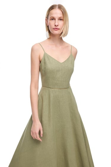  Haki Holas Regular Fit Midi Boy Elbise