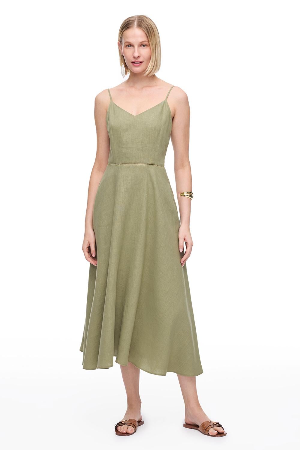  Haki Holas Regular Fit Midi Boy Elbise