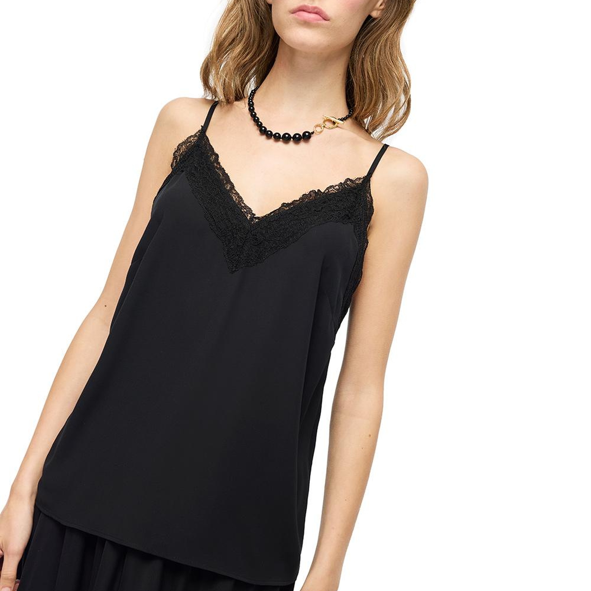 V-Yaka Dantel Detaylı Bluz