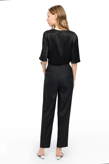  Siyah Gemas Regular Fit Yüksek Bel Pantolon