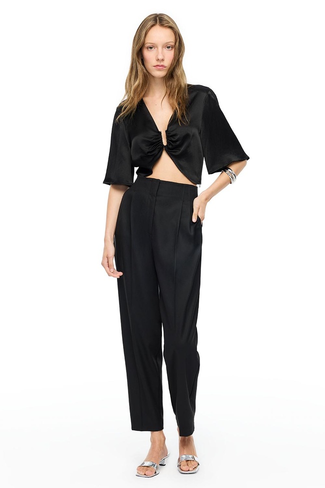  Siyah Gemas Regular Fit Yüksek Bel Pantolon